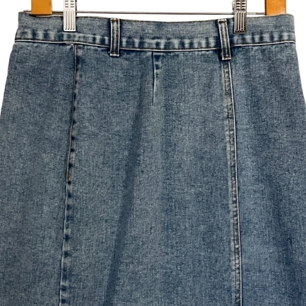 Long Denim Button Up Skirt Size Large